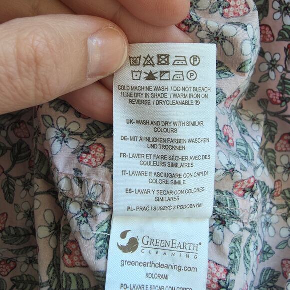 Boden Strawberry Print Multicolor Button Front Long Sleeve Blouse sz 10P Preppy - Picture 4 of 8